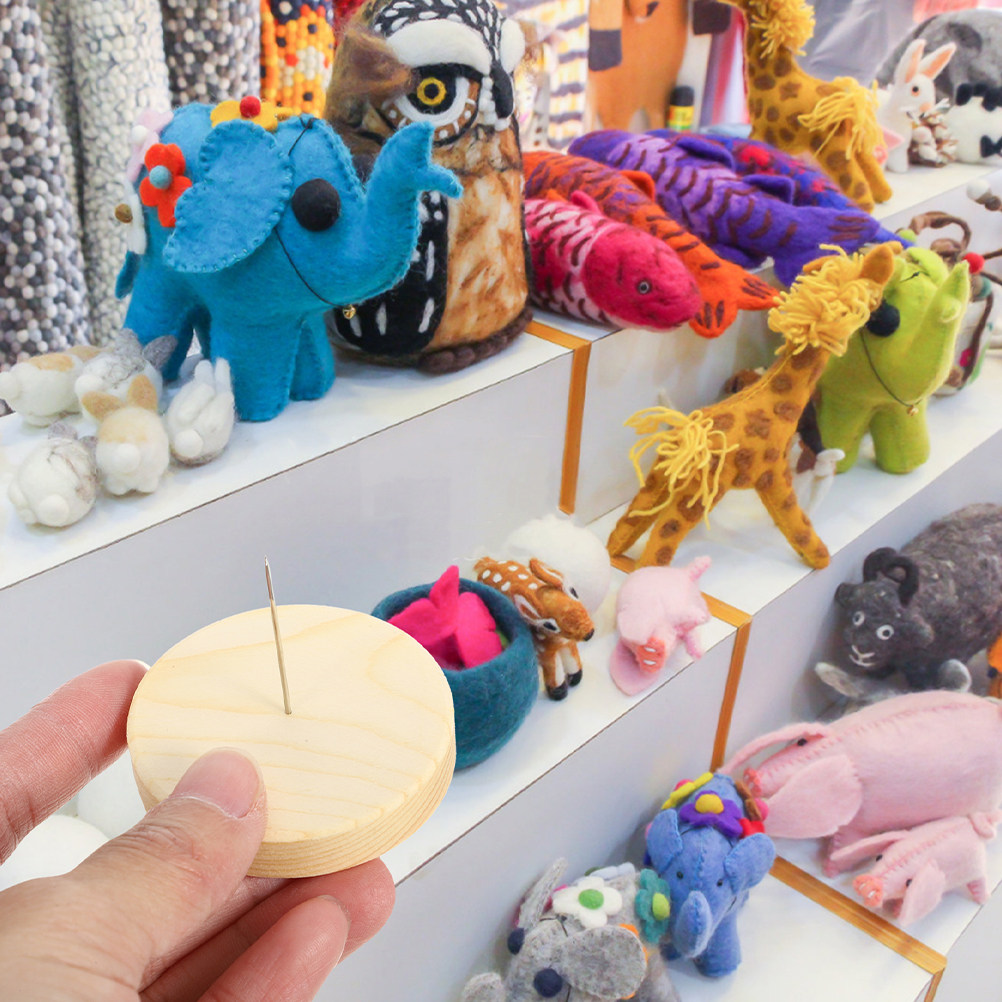 4Pcs Wool Felt Needle Felting  - Display Stand Wood review and price