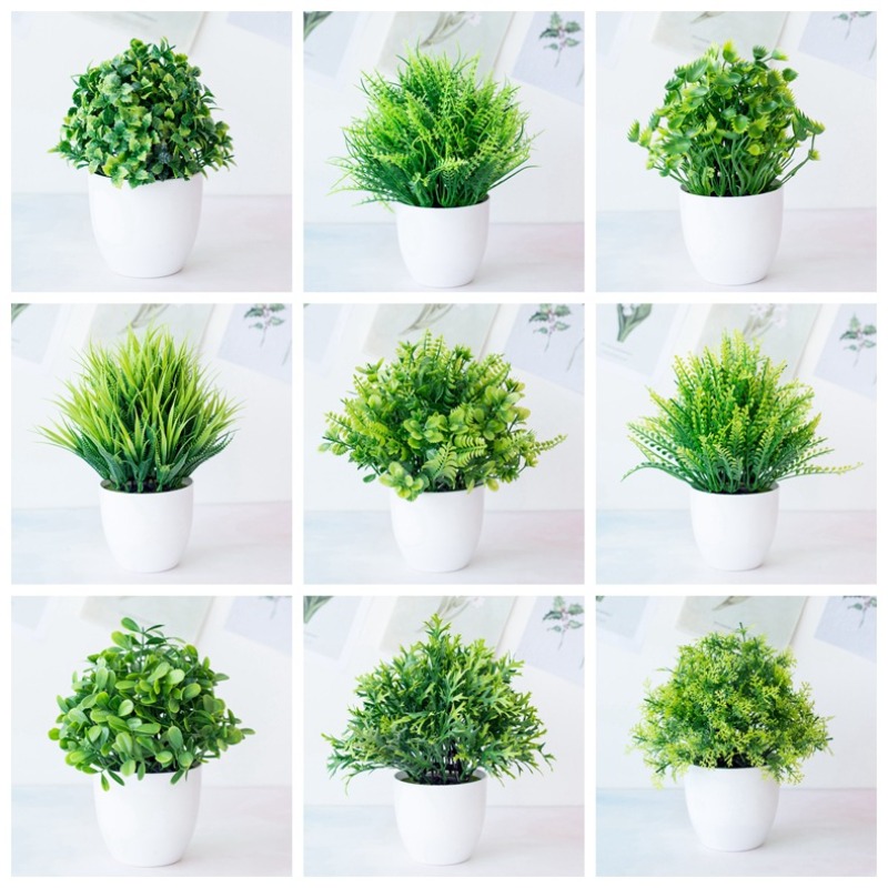 1pc Green Artificial Plants Pl - Bonsai Garden Desk review and price