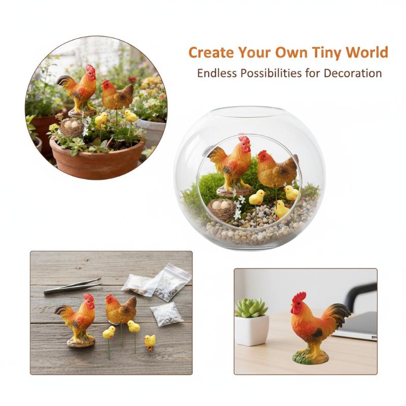 4/5PCS Mini Resin Chicken Fami - Bonsai Garden Desk review and price