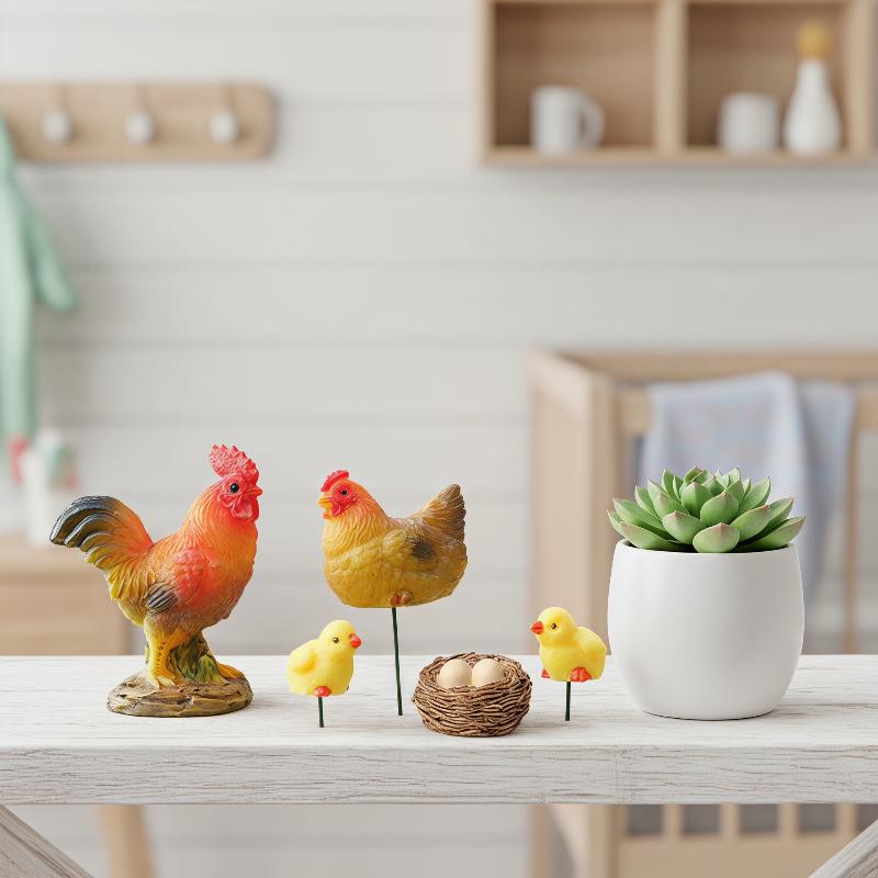 4/5PCS Mini Resin Chicken Fami - Bonsai Garden Desk review and price