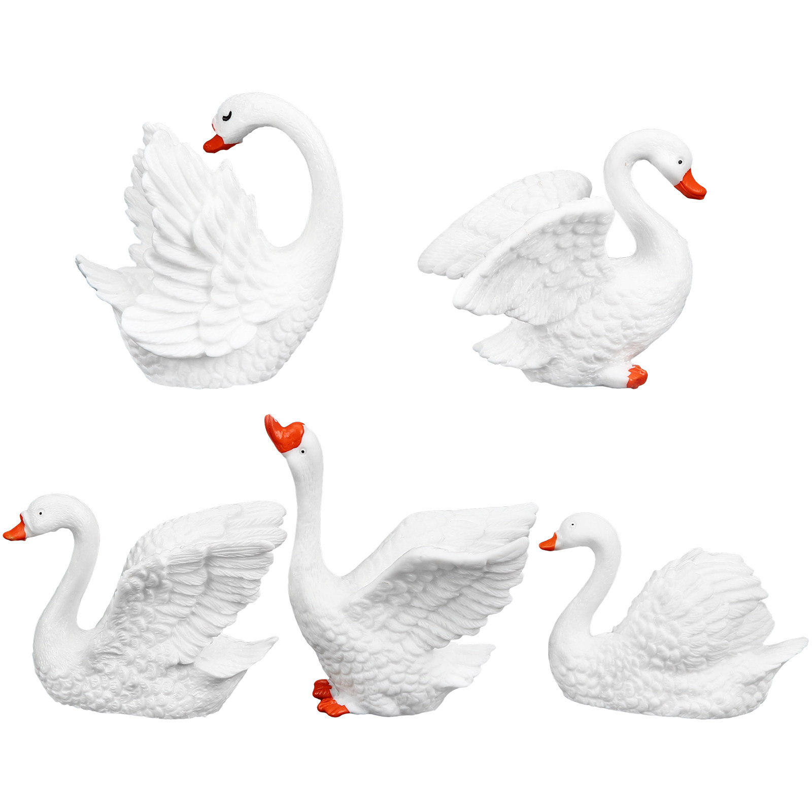 5Pcs Tiny Swan Ornaments Premi - Bonsai Garden Desk review and price