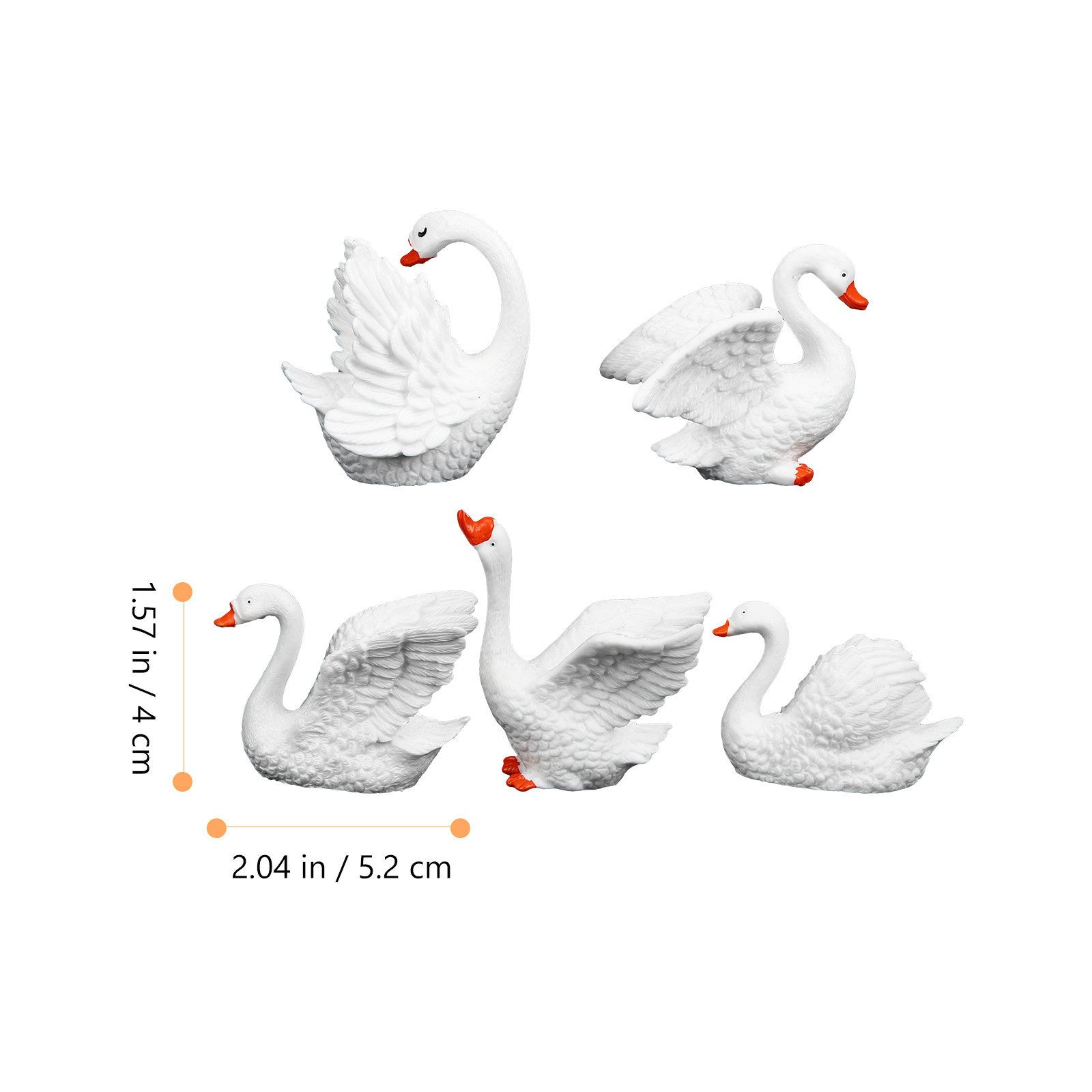 5Pcs Tiny Swan Ornaments Premi - Bonsai Garden Desk review and price