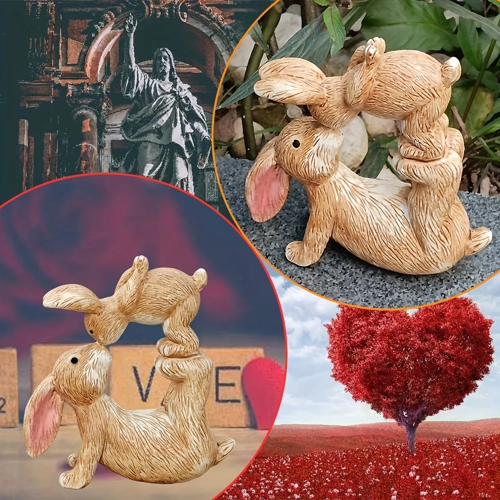 Garden Resin Kissing Bunny Sta - Bonsai Garden Desk review and price